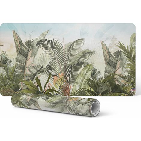 Alfombrilla antideslizante para escritorio con estampado de selva tropical, 100x50 cm.