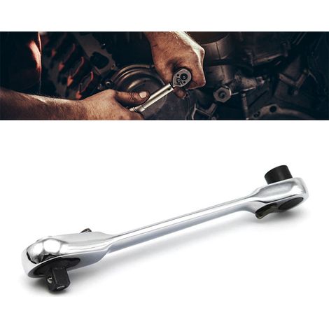 1/4-Zoll-Doppelratschenschlüssel mit 72 Zähnen, Schnellverschluss-Steckschlüssel, Kombikoffer mit Bits, Mehrzweckwerkzeug für Heimwerker und Mechaniker (1/5)