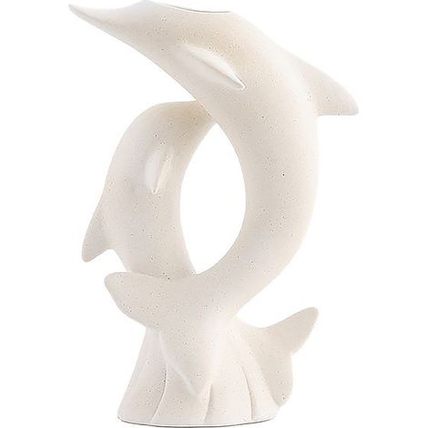 Vase décoratif en céramique style nordique couleur crème objet design haut de gamme pour salon et table à manger (1/5)