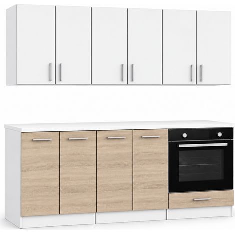 ROE Furniture zestaw kuchenny 180 cm - Sonoma jasna dół / biały mat góra (1/5)
