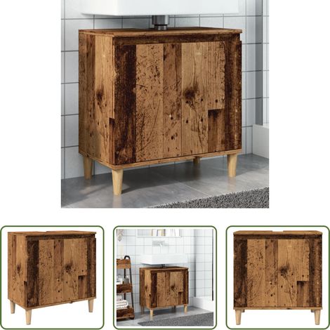 vidaXL Altholzoptik - Waschbeckenunterschrank Altholz-Optik 58x33x60 cm Holzwerkstoff (1/5)