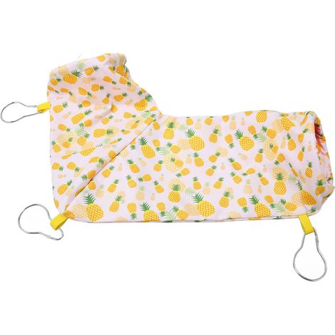 Tunnel d'angle pour cobayes et rats, en polyester, facile à installer, doux et mignon, motif ananas jaune. (1/5)