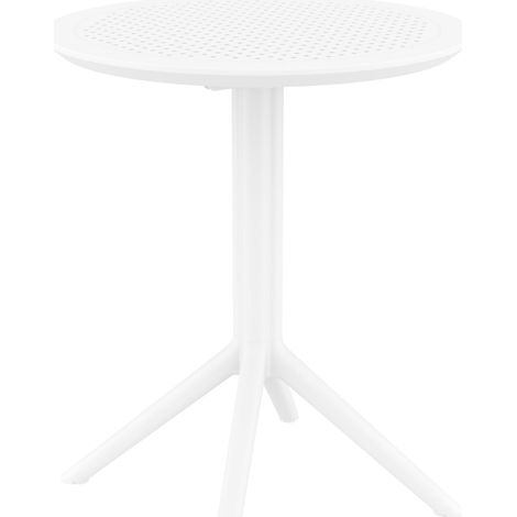 Table de jardin ronde en plastique blanc – design moderne et résistant 100002956