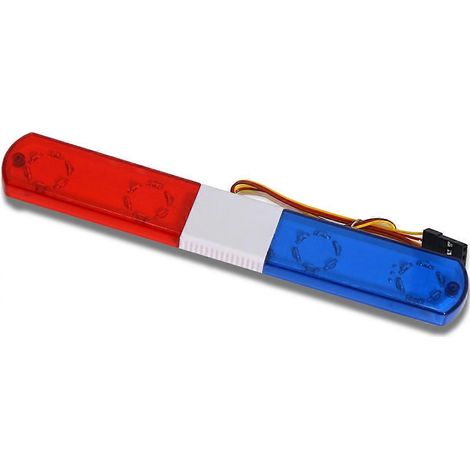 Lampe torche LED clignotante pour voiture de police, éclairage puissant pour voiture RC 1/10 D12, pièces de mise à niveau pour Traxs Axial, 145 mm, rouge et bleu (1/4)