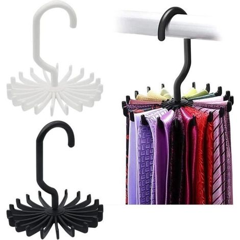 Tie Rack, Tie Hangers, Adjustable Tie Rack, Tie Belt Rack Organizer, Tie Hanger Holder, for Ties, Belts, Scarves (1/4)