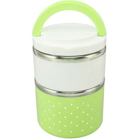 BUNTHAUS Boîte à lunch isotherme en acier inoxydable – Double couche grand modèle – Verte – Étanche et portable (1/5)