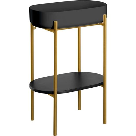 Sapho Puno - Base con lavabo 55x86x36 cm, color oro opaco/nero SKA570-5-01