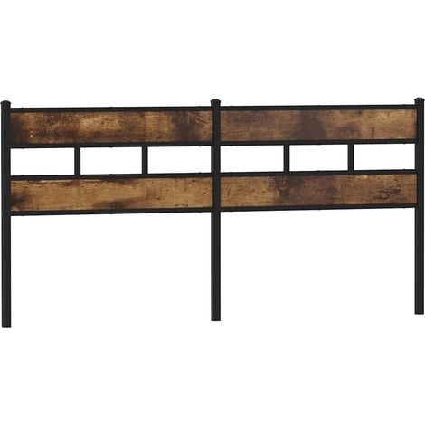 Testiera Testata del letto di Ricambio Rovere Fumo 180 cm in Ferro e Legno Multistrato (1/4)