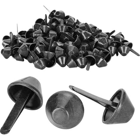 200 Clous de Maroquinerie Noirs 12mm pour Réparation de Sacs en Cuir, Accessoires DIY (1/5)