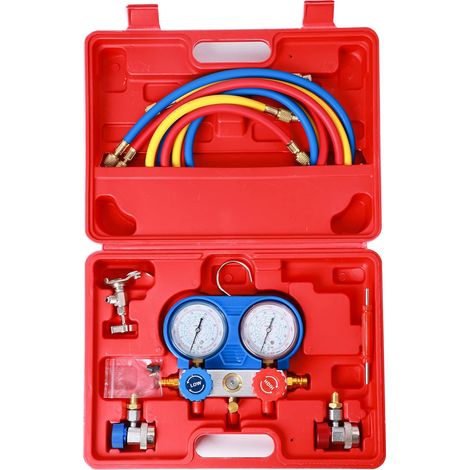Climatisation de Voiture Réfrigérant Collecteur Kit Jauge Ensemble et Climatiseur A/C avec Tuyaux(1.5m) et Adapteur pour R502 R22 R12 R134A 5FT Système de Climatisation Automobile (1/5)