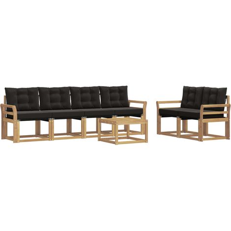 Set di divani da esterno 7 pz Bianco e Nero vidaXL (1/5)