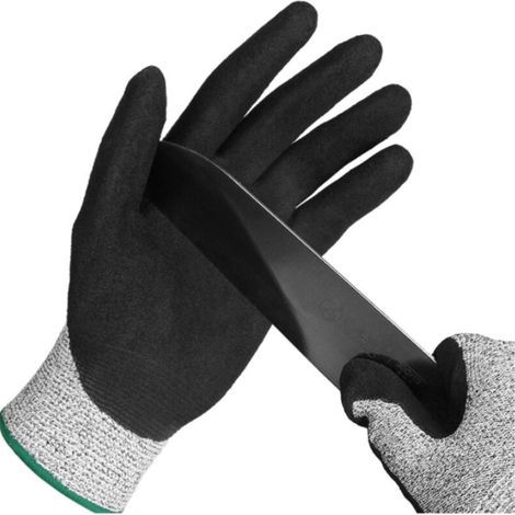 Gants de travail professionnels résistants aux coupures pour hommes et femmes avec une prise ferme et des paumes imperméables — Embouts pour écran tactile et pouce renforcé — Idéal pour couper, tranch (1/4)