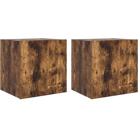 Maison Exclusive - TV-Wandschränke mit LED-Leuchten 2 Stk. Räuche (1/5)