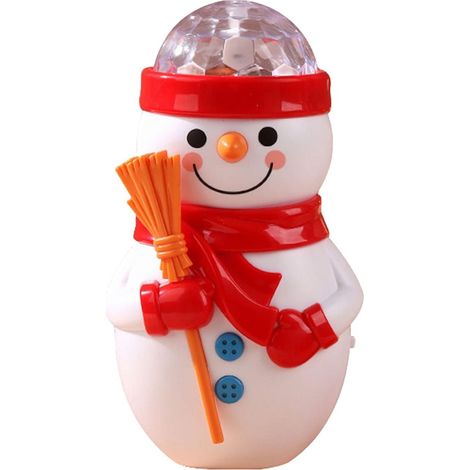 Figurine De Noël Illuminée - Père Noël Bonhomme De Neige Renne - Lumière Colorée Rotation Étoilée - Fonctionne Sur Piles - Décor De Table Et Cheminée - 1 Pièce (1/5)