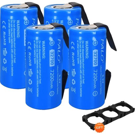 Batterie LiFePO4, capacité de 7200mAh, taux de décharge élevé, 4pcs Batterie (1/2)