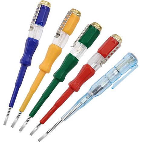 Testeur de tension, tournevis de test, stylo de mesure, lampe torche, testeur de circuit portable, testeur de contact portable, tournevis de test couleur aléatoire-AquaForge (1/5)
