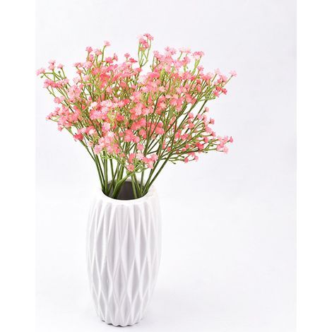 9 Branches de Gypsophile Artificielle Rose - Décoration Florale Romantique, Gypsophile Fausse pour Composition de Mariage et Intérieur (1/4)