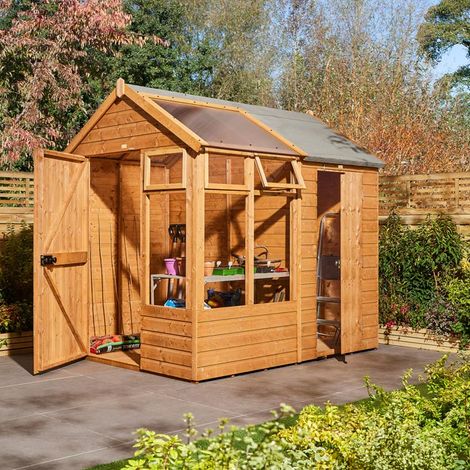 Rowlinson 8X6 Timber Growhouse with Store (1/5)