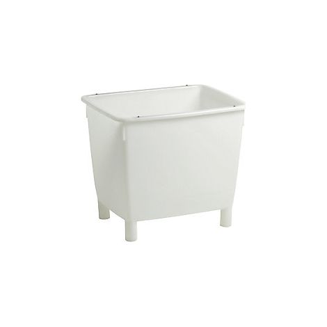 Contenedor rectangular  con pies  apto para alimentos  blanco