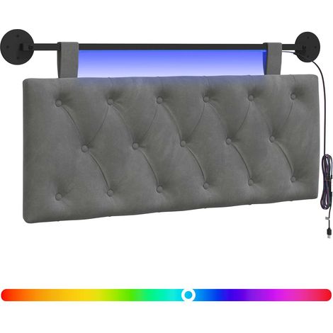 Maison Exclusive - Testiera sospesa Con luce LED Grigio Scuro Velluto (1/5)