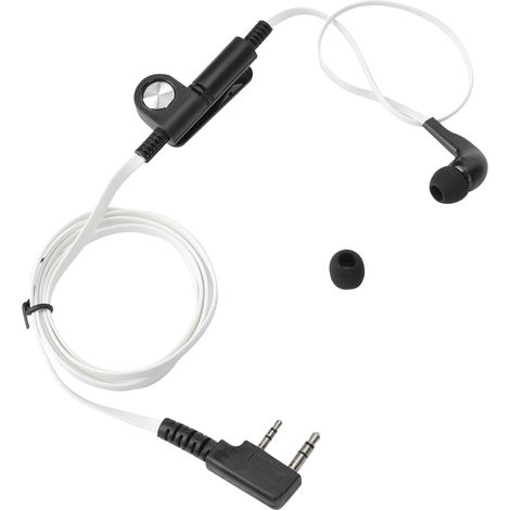 Kit oreillette micro PTT talkie-walkie écouteur intra-auriculaire blanc pour Kenwood Baofeng (1/5)