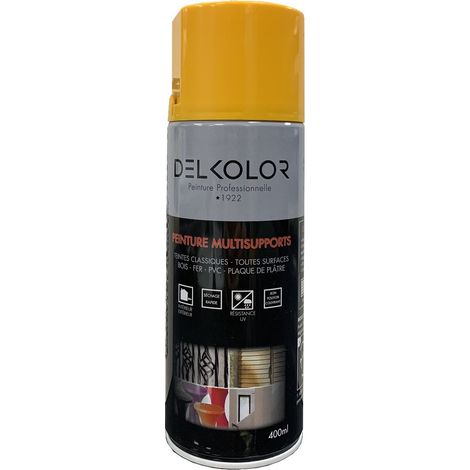 Delkolor Peinture en Aérosol - Couleurs RAL - 400ml Couleur: RAL 1028 JAUNE MELON