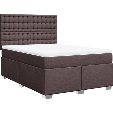 Maison Exclusive - Giroletto a Molle con Materasso Marrone Scuro 140x200cm Tessuto (1/5)