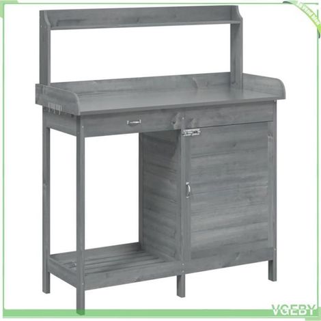 Table de rempotage - FAFEICY - 156345 - Bois de sapin massif - Dessus zinc - Armoire et tiroir (1/5)