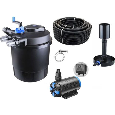 Druckteichfilter Set CPF 20000 regelbare Eco Pumpe 10m Schlauch Standskimmer Nr.40