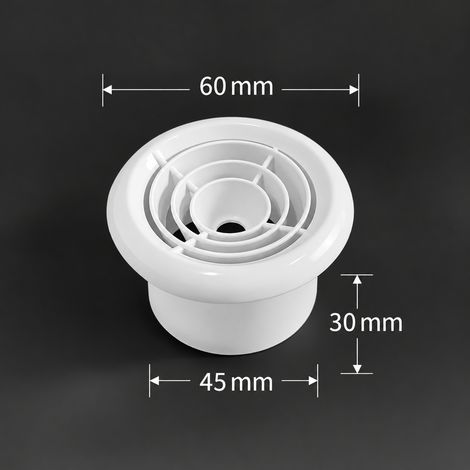 Bouche d'aération ronde ABS VMC spécification 50 en stock, 6 × 6 × 3,1 cm, 11 g – Livraison gratuite