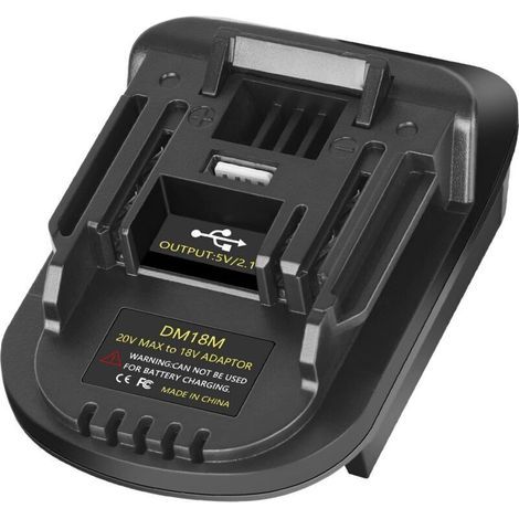 DM18M Akkuadapter für Makita 18V-Werkzeuge, für Dewalt 20V- und Milwaukee M18 18V-Akkus auf Makita 18V BL1830, BL1840, BL1850-Akkus mit USB-Ladeanschluss (1/4)