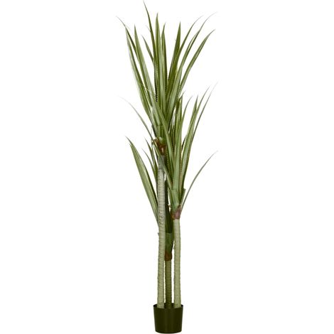 Yucca artificiel 190 cm vert émeraude en pot plastique 17x17x190 cm