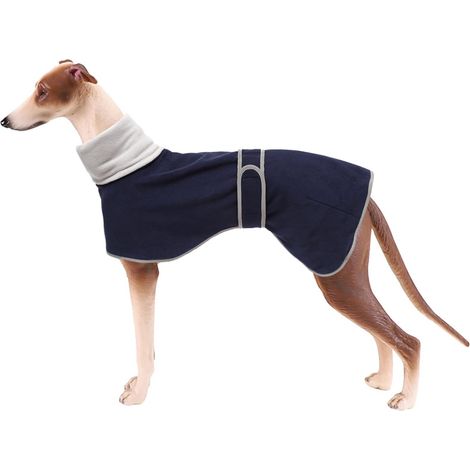 Manteau d'hiver chaud pour lévrier imperméable veste polaire réglable avec col haut et bandes réfléchissantes pour whippet lurcher saluki (1/5)