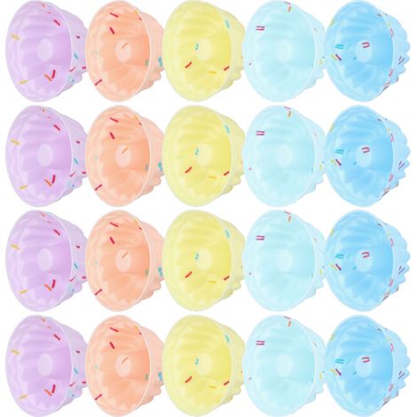 Lot de 20 petits moules à gâteaux réutilisables en silicone facile à nettoyer, avec filetage. (1/5)