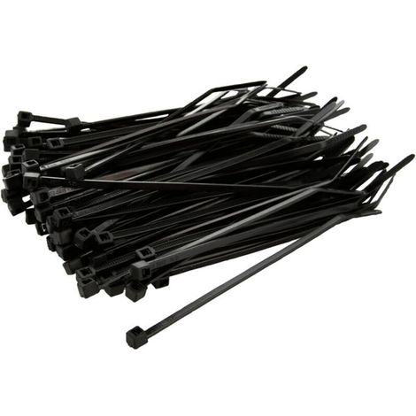 Ulisem Colliers de serrage noirs robustes (lot de 250) - Résistance à la traction : 22,7 kg (50 lb), serre-câbles en nylon pour l'intérieur et l'extérieur, clôture en lierre artificiel, écran de confi (1/5)
