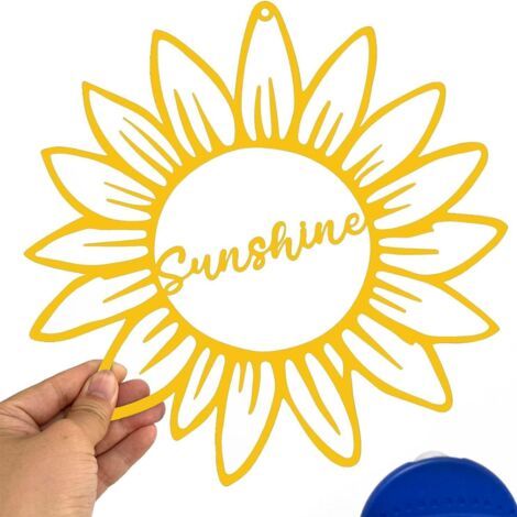 Jade cisaillement de tournesol en métal avec Sunshine logo Wall Decor, Home chambre à coucher salon decor (1/5)