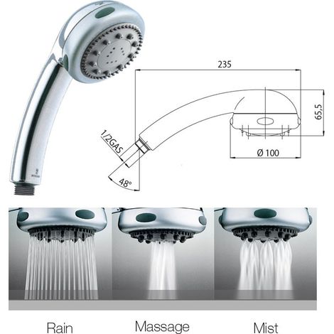 Doccia 3 getti Fresh ø 100 mm B00043000235005 (1/4)