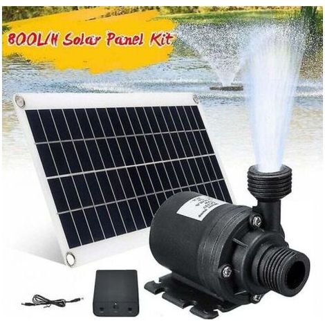 Pompe À Eau Solaire 50W 800L/H 12V DC Fontaine Jardin Familiale Faible Bruit
