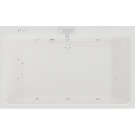 Verna 1800mm x 1100mm 12 Jet Chrome V-Tec Double Ended Whirlpool Bath (1/5)