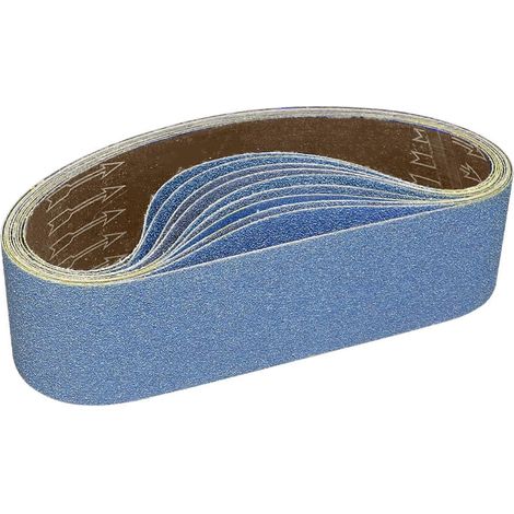Bande abrasive 100 x 915 mm - Lot de 2 bandes abrasives en zircone grain 40 pour ponçage à sec et à l'eau du métal et du bois (8 pièces)