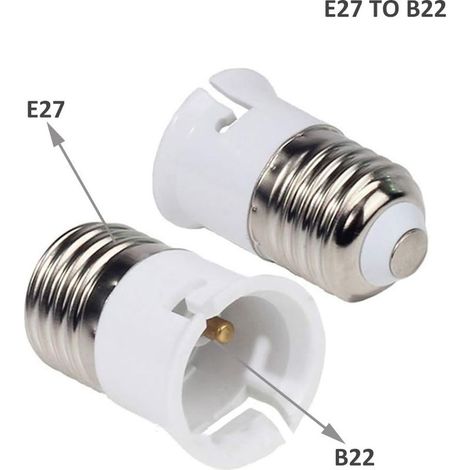 E27 auf B22 Bajonett-LED-Lampenadapter, Lampensockelkonverter von E27 auf B22, Schraub- auf Bajonettfassung-Adapter, 6er-Pack – RW Lampensockeladapter (1/5)