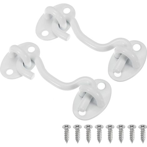 3 pouce Crochet Œil Loquet, 2 Paquet Carbone Acier Confidentialité Crochet et Œil Loquet Portail Loquet Verrouillage pour Fenêtre Coulissante Porte Grange Porte, Bronze