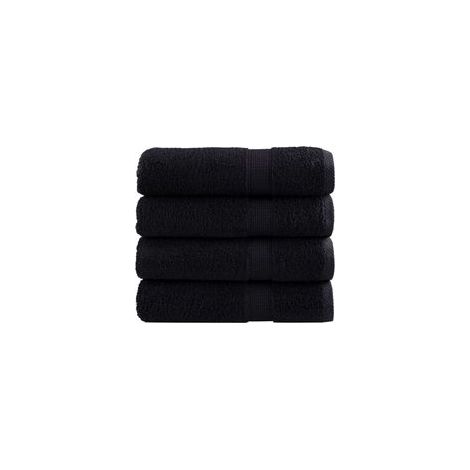 SOLUND Premium-Servietten, 4er-Set, Schwarz, 50 x 100 cm, 600 g/m² - Crezuo (1/4)