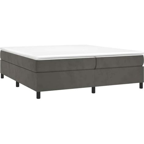 Maison Exclusive - Cama box spring con colchón terciopelo gris os (1/5)
