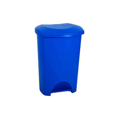 50L Blue Recycling Commercial Utility Waste Trash Pedal Bin With Hands Free Foot Pedal Operation