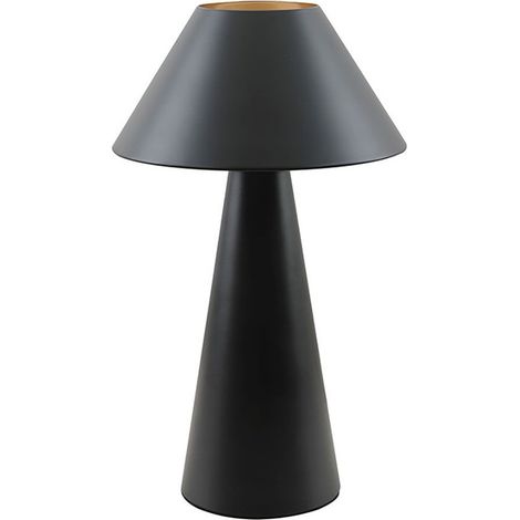 Lámpara de mesa E27 tipo seta negra 200mm