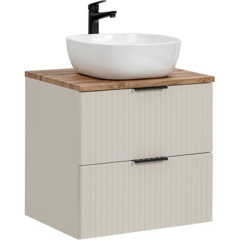 Set da bagno NOXERA 80 cm – Marrone congo & wotan – Con lavabo