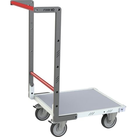 FIMM Plattformwagen mit festem Bügel und MDF-Platte Ablagefläche 550x495mm 250kg Tragkraft