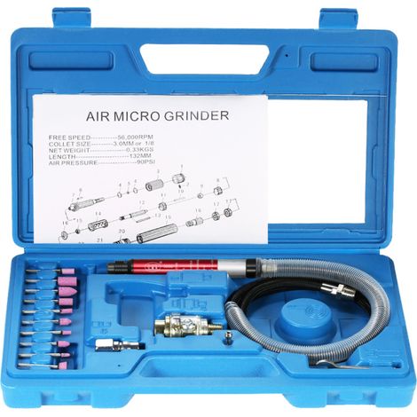 Juego multifuncional de herramientas rotativas para pulir lápices pequeños, kit profesional de microamoladora neumática, 16 piezas, 65.000 rpm. (1/5)