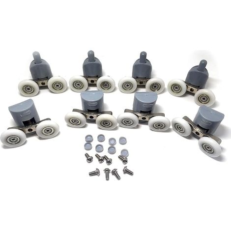 Set mit 8 Doppelrollen und der dazugehörigen Ersatzhalterung für Duschtüren - 25 mm Durchmesser - Referenz: CY-903AB (25 mm) (1/5)